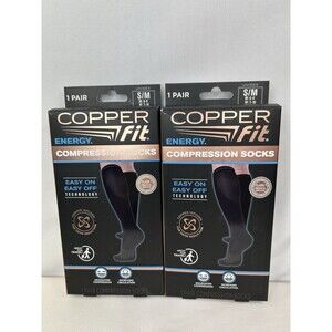 Copper Fit Energy Compression Socks - S/M (Men’s 6-9; Women 7-10) Lot Of 2